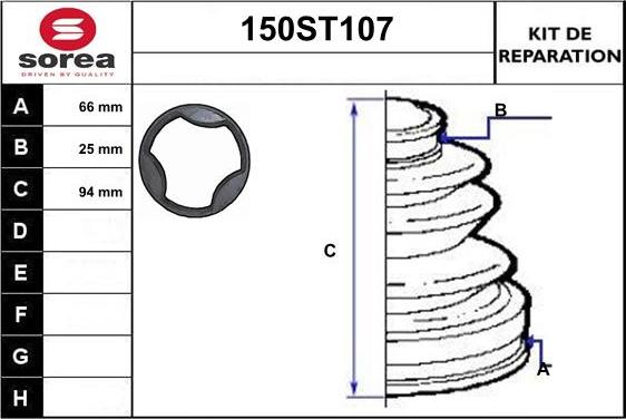 STARTCAR 150ST107 - Bellow, drive shaft car-mod.net