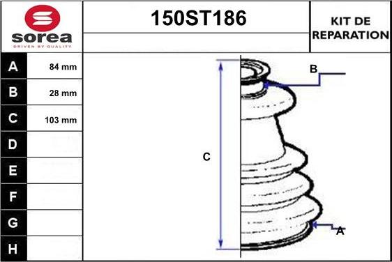 STARTCAR 150ST186 - Bellow, drive shaft car-mod.net