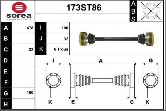 STARTCAR 173ST86 - Drive Shaft car-mod.net