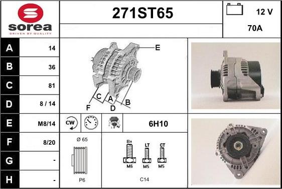 STARTCAR 271ST65 - Alternator car-mod.net