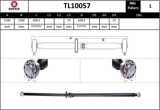 STARTCAR TL10057 - Propshaft, axle drive car-mod.net