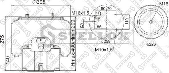 Stellox 90-08364-SX - Bellow, air suspension car-mod.net