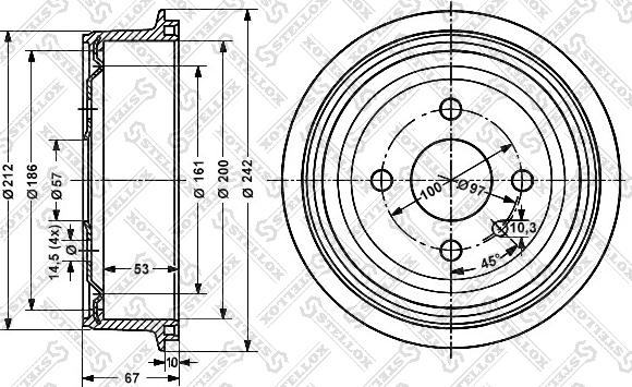 Stellox 6025-9905-SX - Brake Drum car-mod.net