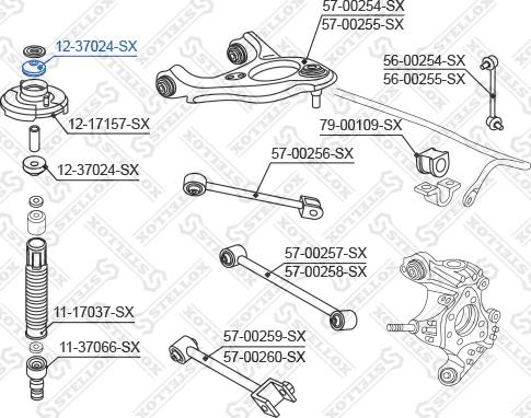 Stellox 12-37024-SX - Rolling Bearing, suspension strut support mounting car-mod.net