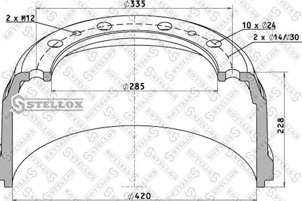 Stellox 85-00036-SX - Brake Drum car-mod.net