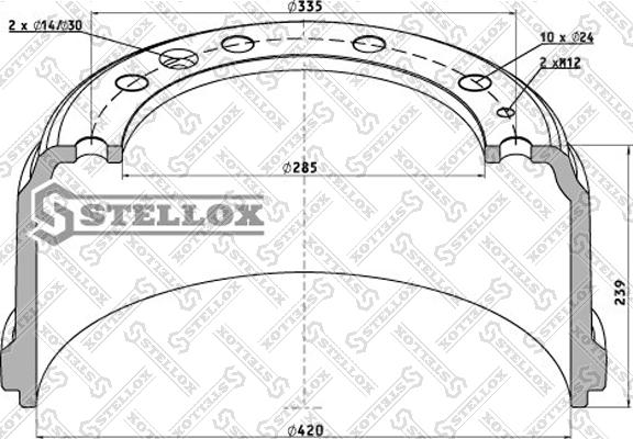 Stellox 85-00189-SX - Brake Drum car-mod.net