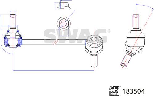 Swag 33 10 9695 - Rod / Strut, stabiliser car-mod.net