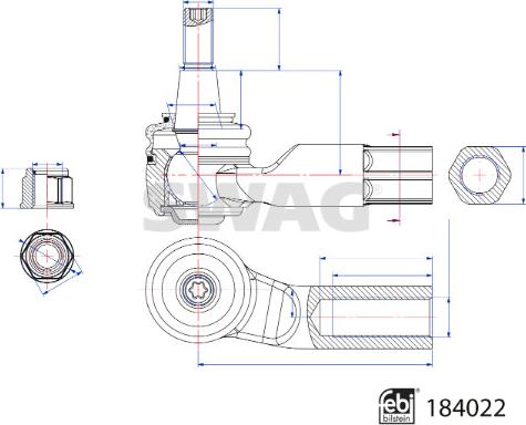 Swag 33 10 9250 - Tie Rod End car-mod.net