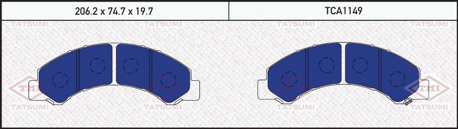 TATSUMI TCA1149 - Brake Pad Set, disc brake car-mod.net
