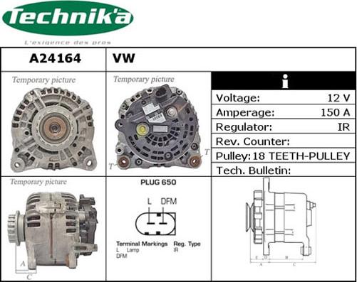 Technika A24164 - Alternator car-mod.net