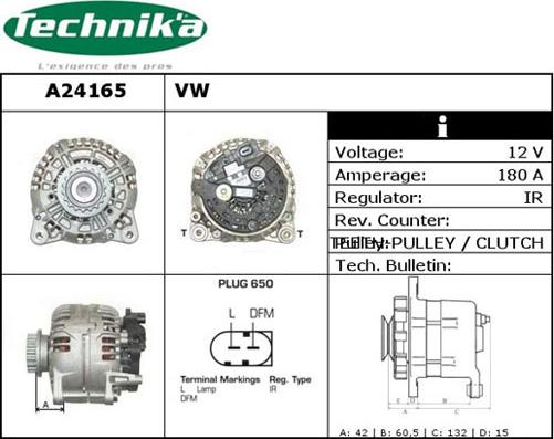 Technika A24165 - Alternator car-mod.net
