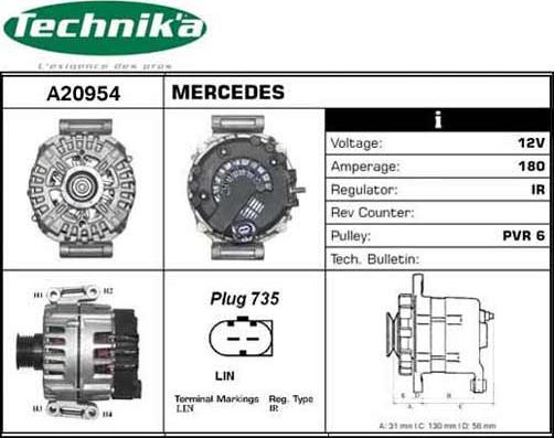Technika A20954 - Alternator car-mod.net