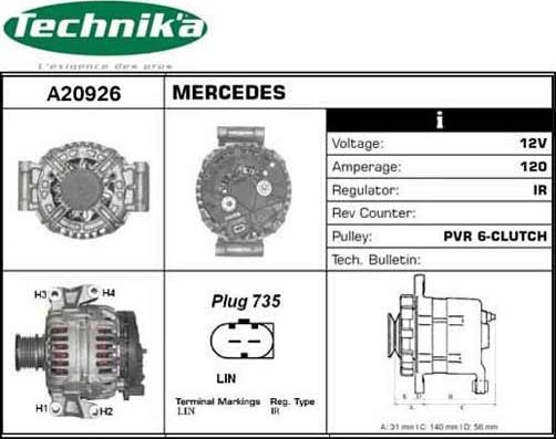 Technika A20926 - Alternator car-mod.net
