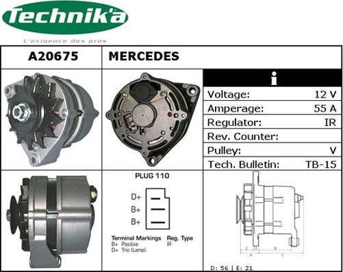 Technika A20675 - Alternator car-mod.net