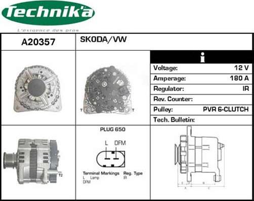 Technika A20357 - Alternator car-mod.net