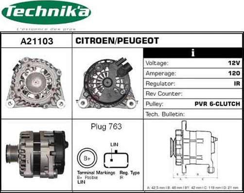 Technika A21103 - Alternator car-mod.net