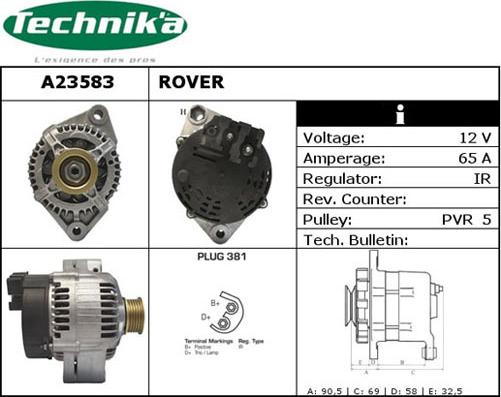 Technika A23583 - Alternator car-mod.net
