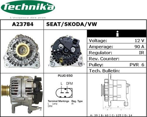 Technika A23784 - Alternator car-mod.net