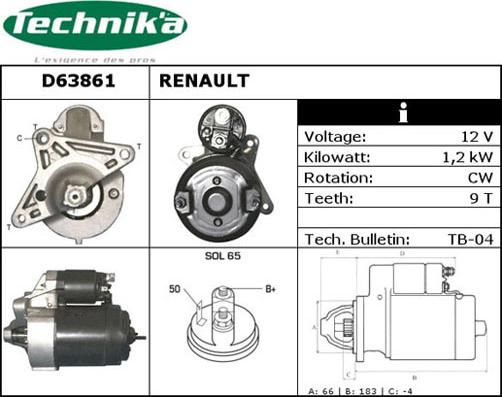 Technika D63861 - Starter car-mod.net