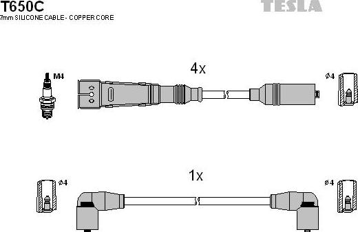TESLA T650C - Ignition Cable Kit car-mod.net