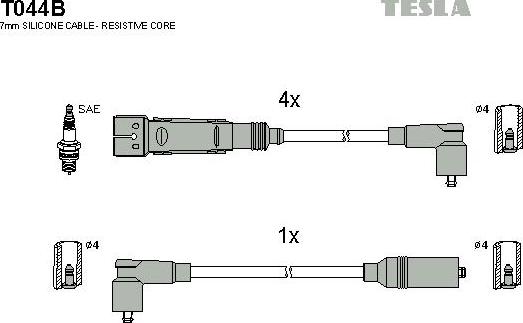 TESLA T044B - Ignition Cable Kit car-mod.net