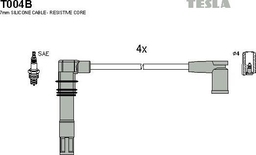 TESLA T004B - Ignition Cable Kit car-mod.net