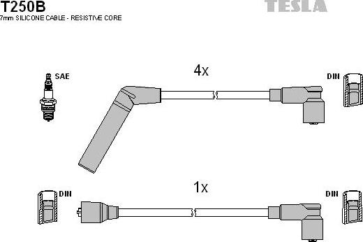 TESLA T250B - Ignition Cable Kit car-mod.net