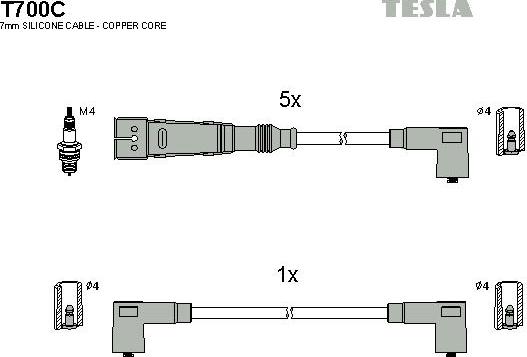 TESLA T700C - Ignition Cable Kit car-mod.net