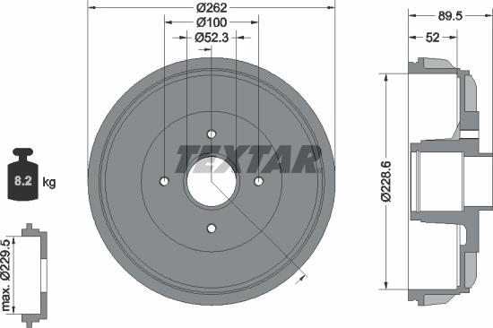 Textar 94049700 - Brake Drum car-mod.net
