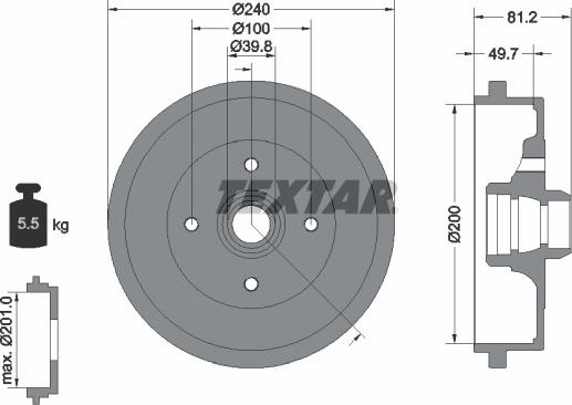 Textar 94006700 - Brake Drum car-mod.net