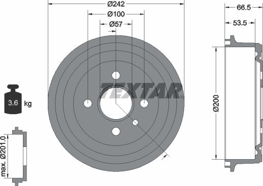 Textar 94008600 - Brake Drum car-mod.net