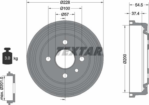 Textar 94007800 - Brake Drum car-mod.net