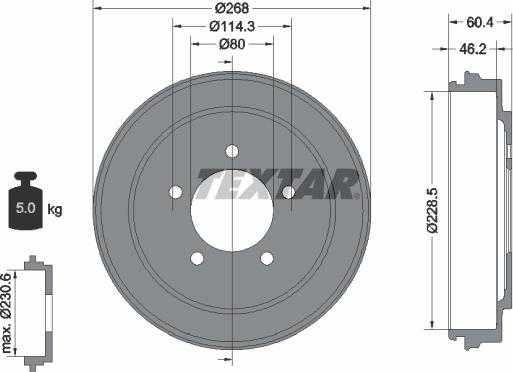 Textar 94036300 - Brake Drum car-mod.net