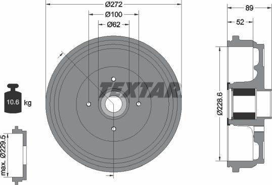 Textar 94038900 - Brake Drum car-mod.net