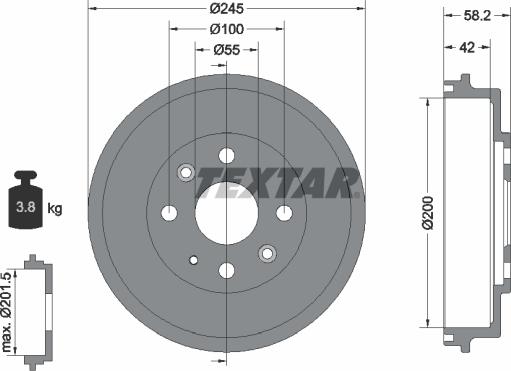 Textar 94028500 - Brake Drum car-mod.net