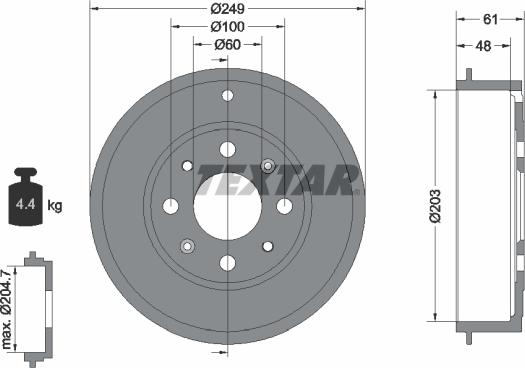 Textar 94027600 - Brake Drum car-mod.net