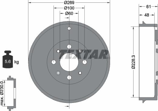 Textar 94027200 - Brake Drum car-mod.net