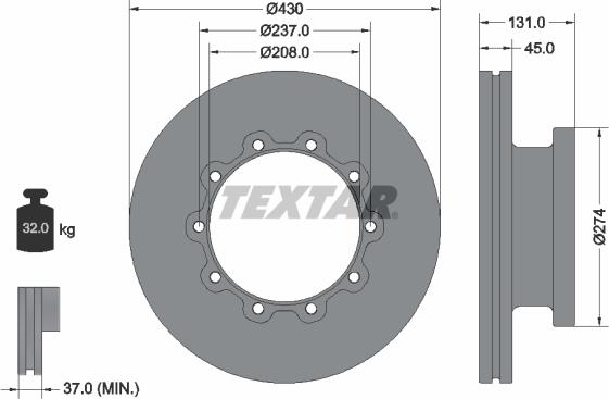 Textar 93088300 - Brake Disc car-mod.net