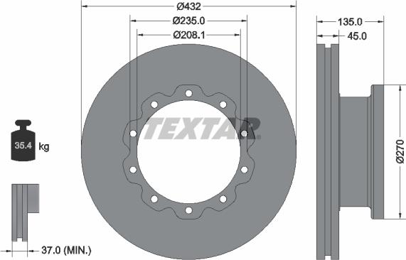 Textar 93087000 - Brake Disc car-mod.net