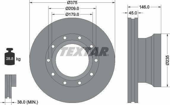 Textar 93142800 - Brake Disc car-mod.net