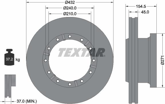 Textar 93253000 - Brake Disc car-mod.net