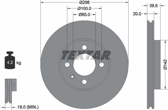 Textar 92036803 - Brake Disc car-mod.net