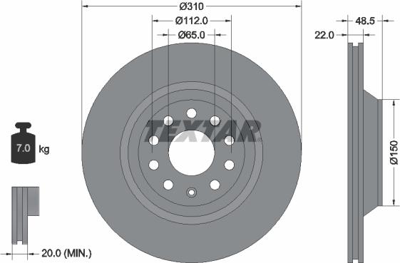 Textar 92140700 - Brake Disc car-mod.net