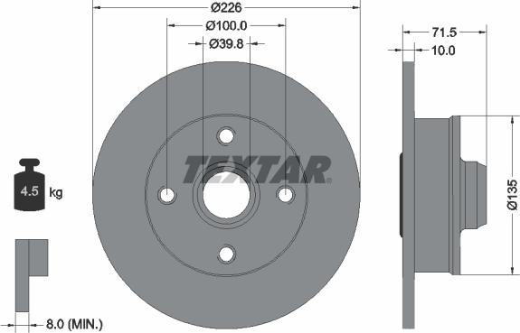 Textar 92154203 - Brake Disc car-mod.net