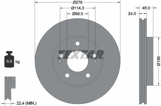 Textar 92110700 - Brake Disc car-mod.net