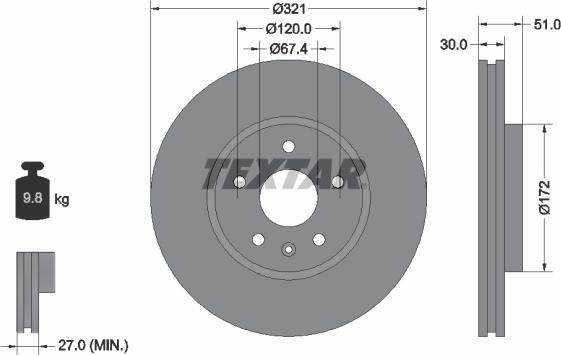 Textar 92187005 - Brake Disc car-mod.net