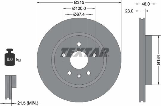 Textar 92187303 - Brake Disc car-mod.net
