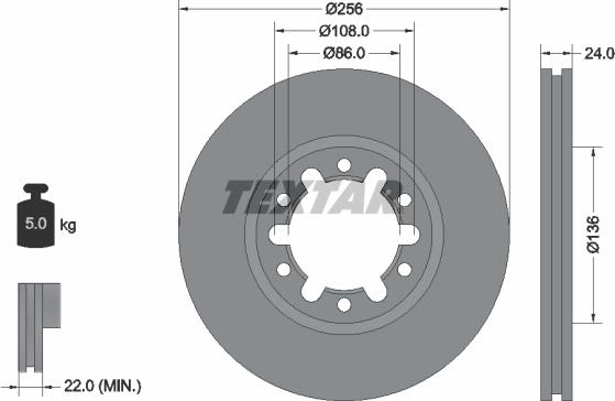 Textar 92136200 - Brake Disc car-mod.net