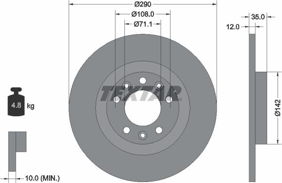 Textar 92267303 - Brake Disc car-mod.net