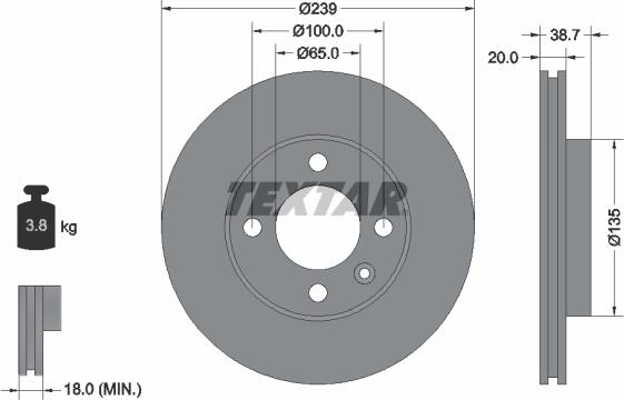 Textar 92012103 - Brake Disc car-mod.net